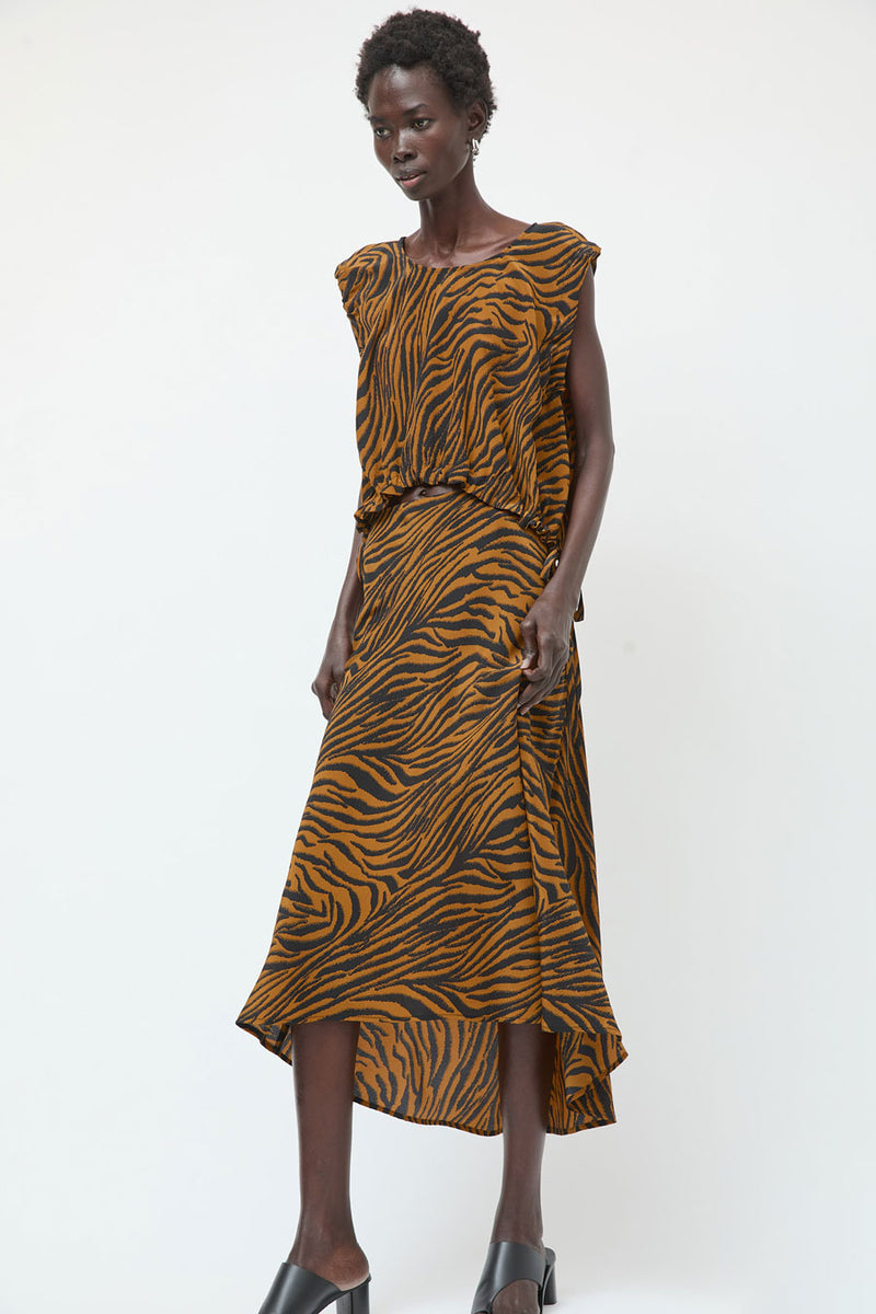 No.6 Anabel Top in Brown and Black Zebra