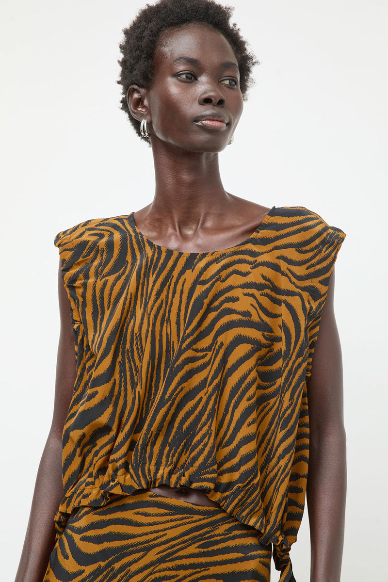 No.6 Anabel Top in Brown and Black Zebra