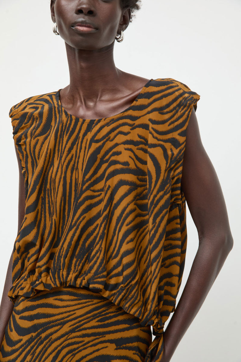 No.6 Anabel Top in Brown and Black Zebra