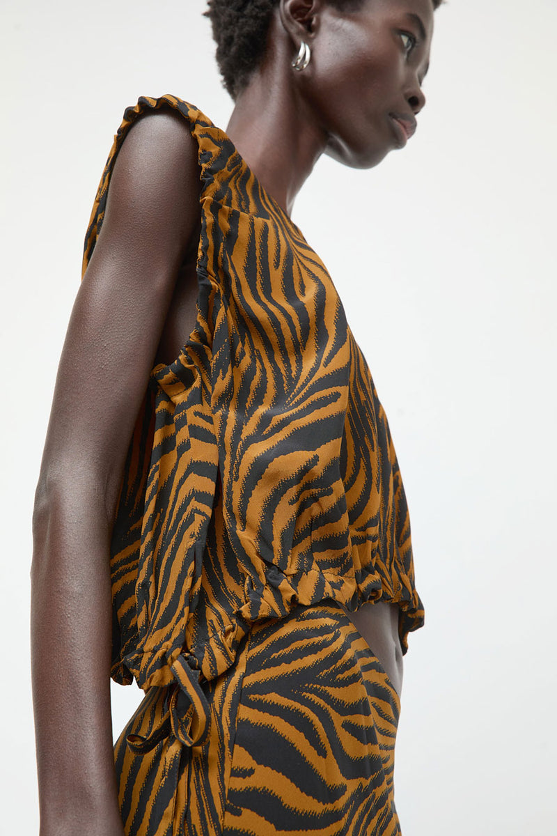 No.6 Anabel Top in Brown and Black Zebra