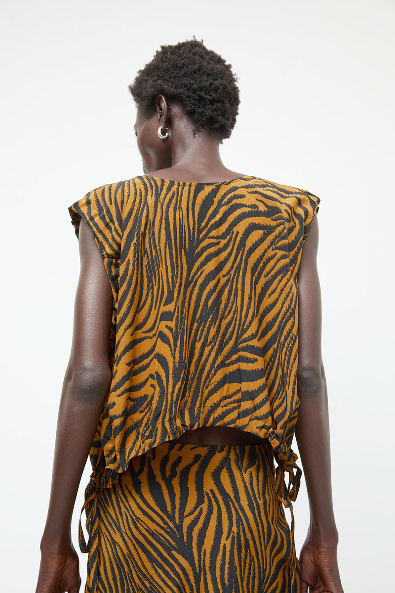 No.6 Anabel Top in Brown and Black Zebra