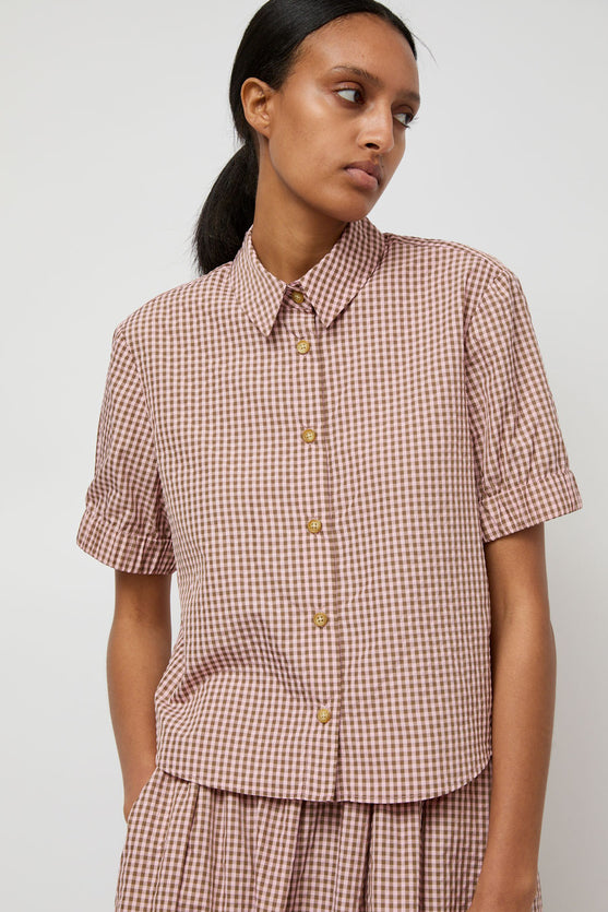 No.6 Chloe Shirt in Pink Gingham