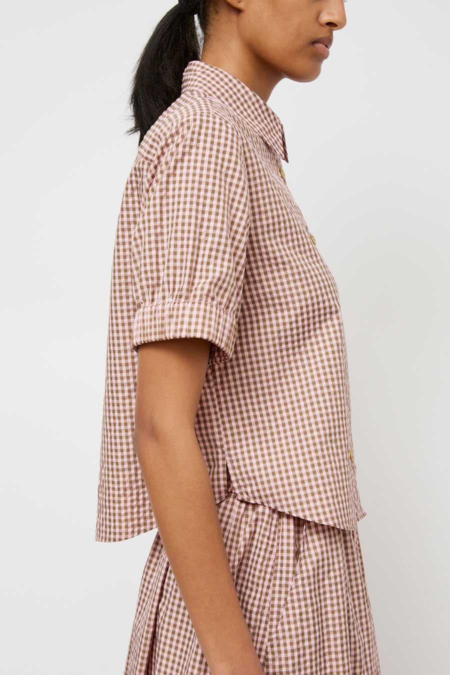 No.6 Chloe Shirt in Pink Gingham