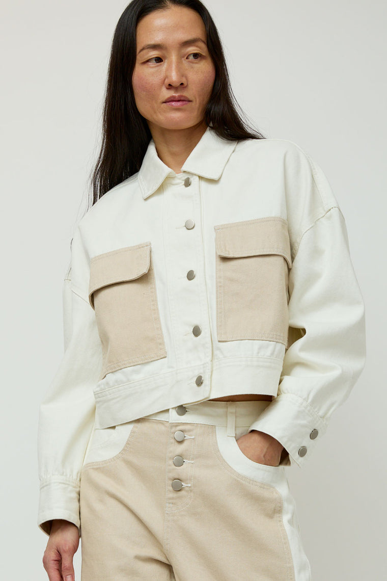 No.6 Eva Jacket in White and Stone