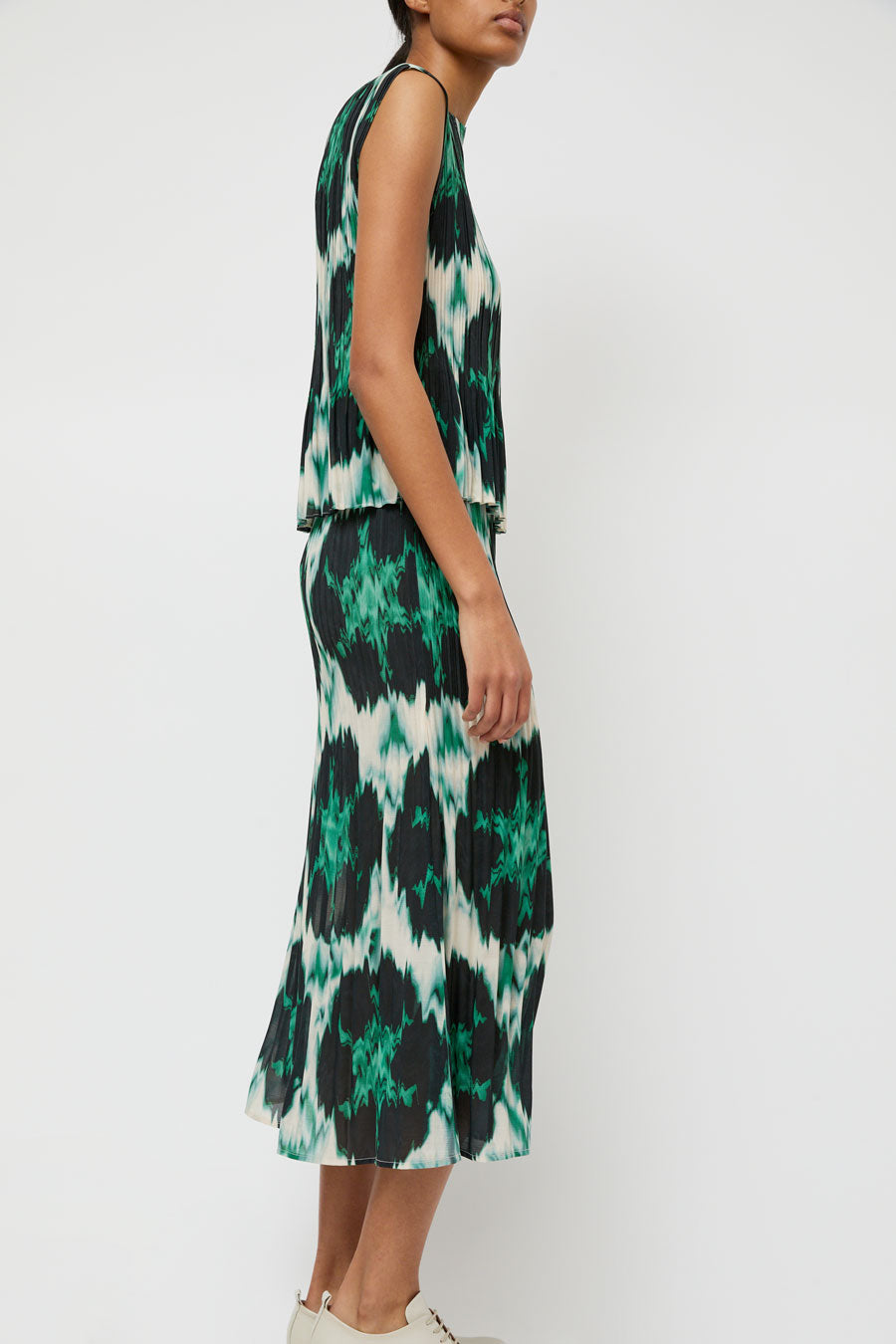 No.6 Hiro Skirt in Emerald Ikat