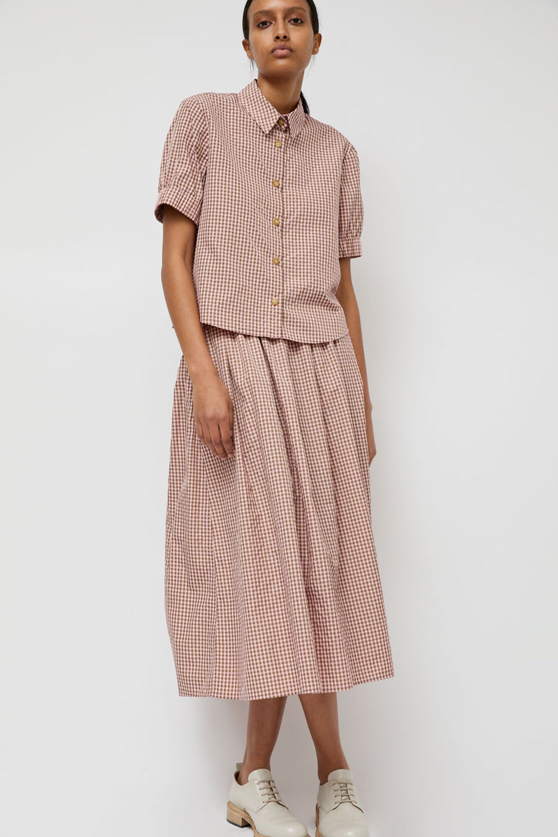 No.6 Mel Skirt in Pink Gingham