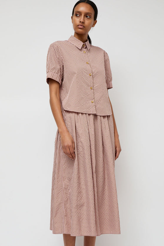 No.6 Mel Skirt in Pink Gingham