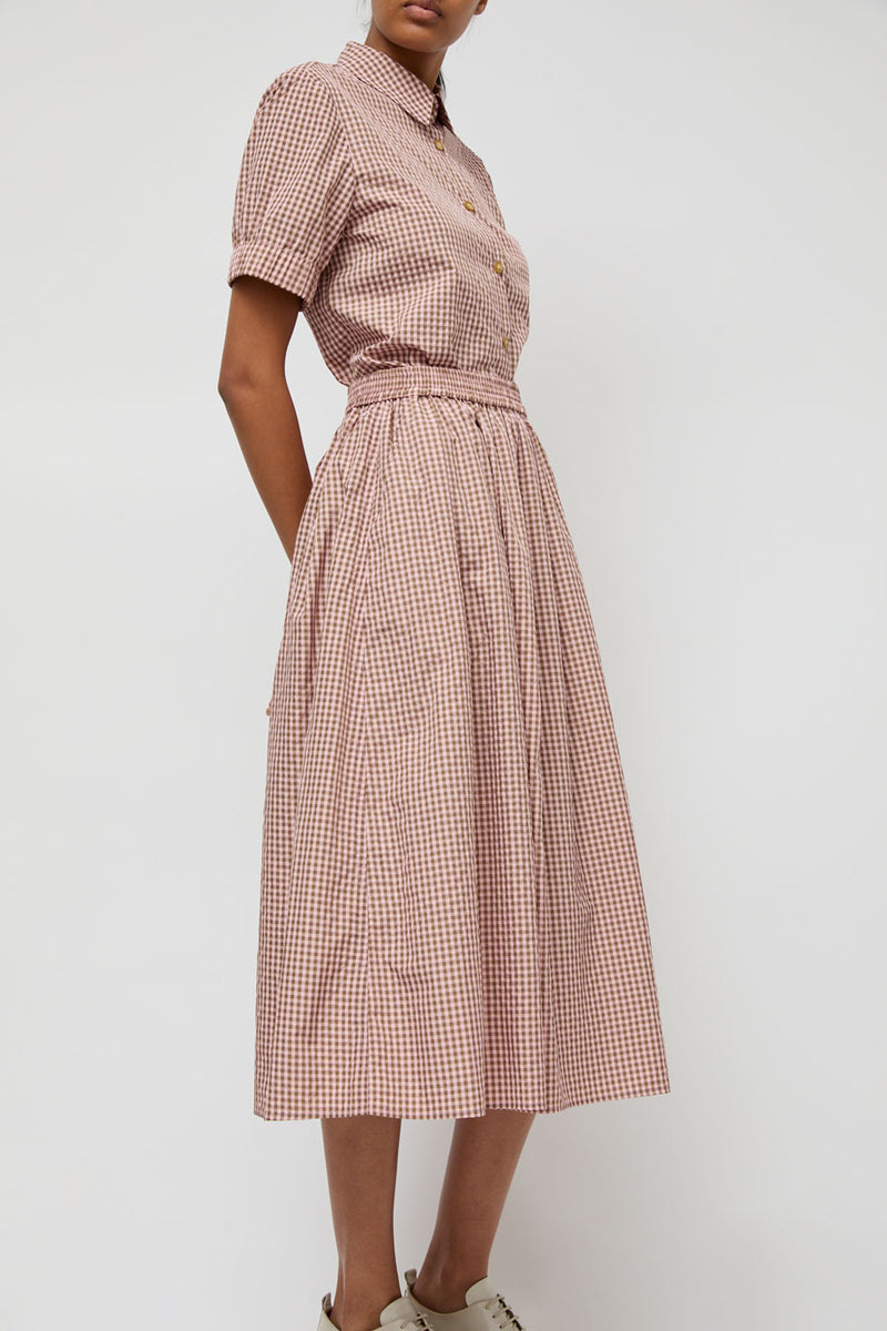 No.6 Mel Skirt in Pink Gingham