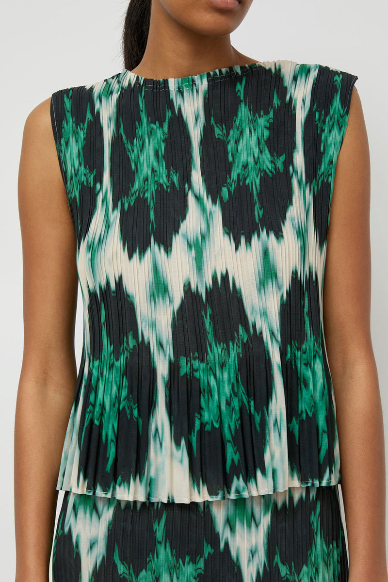 No.6 Rae Tank in Emerald Ikat