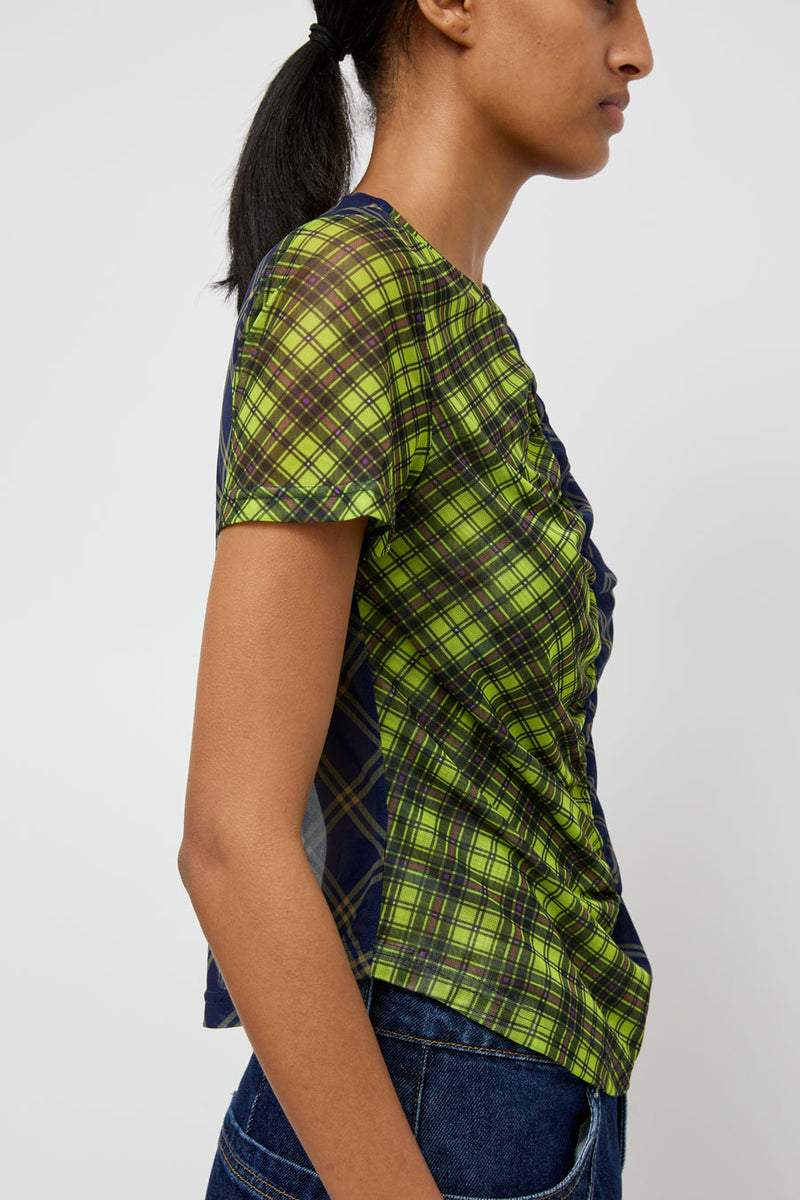 No.6 Tara Top in Navy Plaid Combo