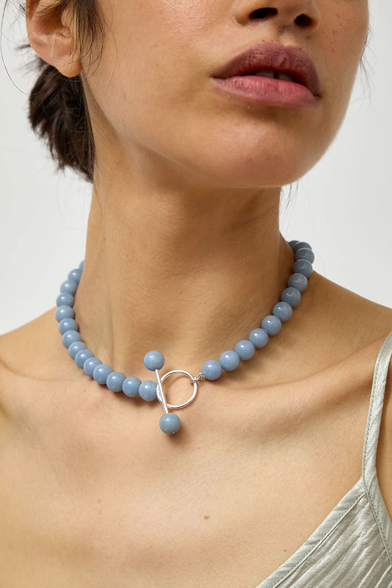 Saskia Diez Barbelle Necklace in Sky