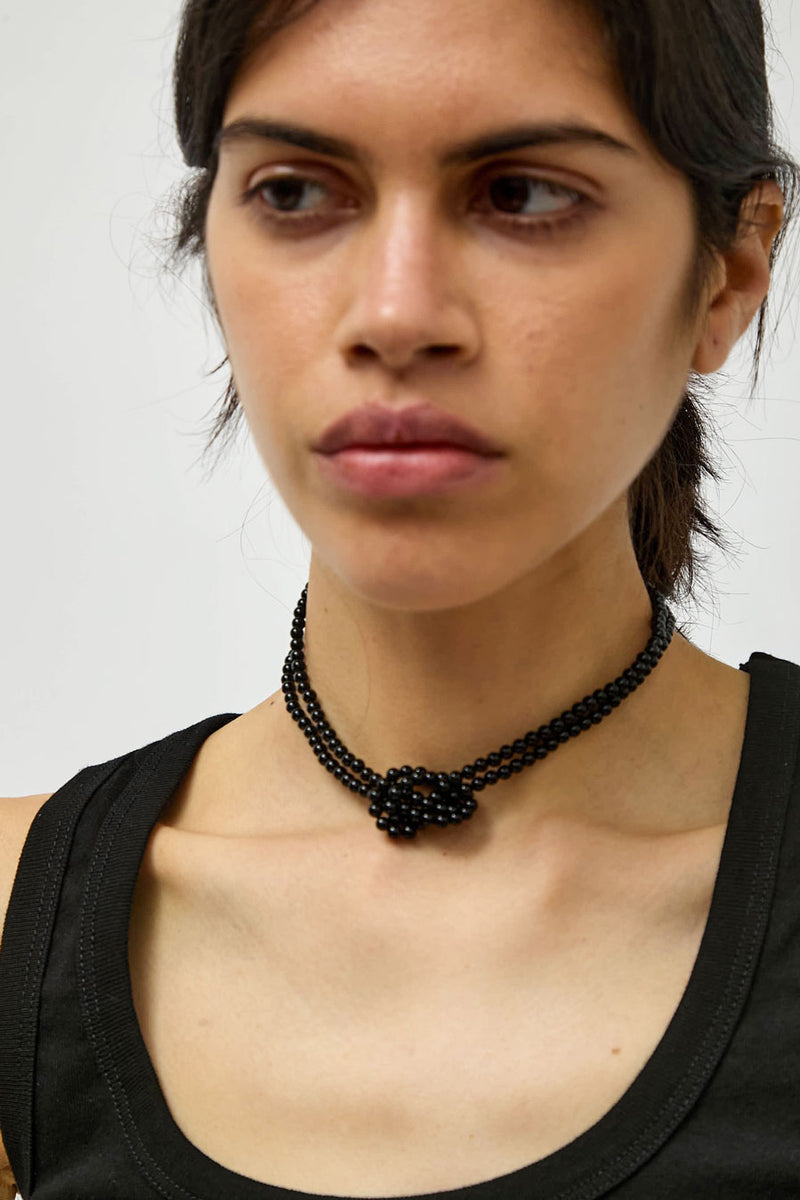 Saskia Diez Dark Season Knot Necklace in Black