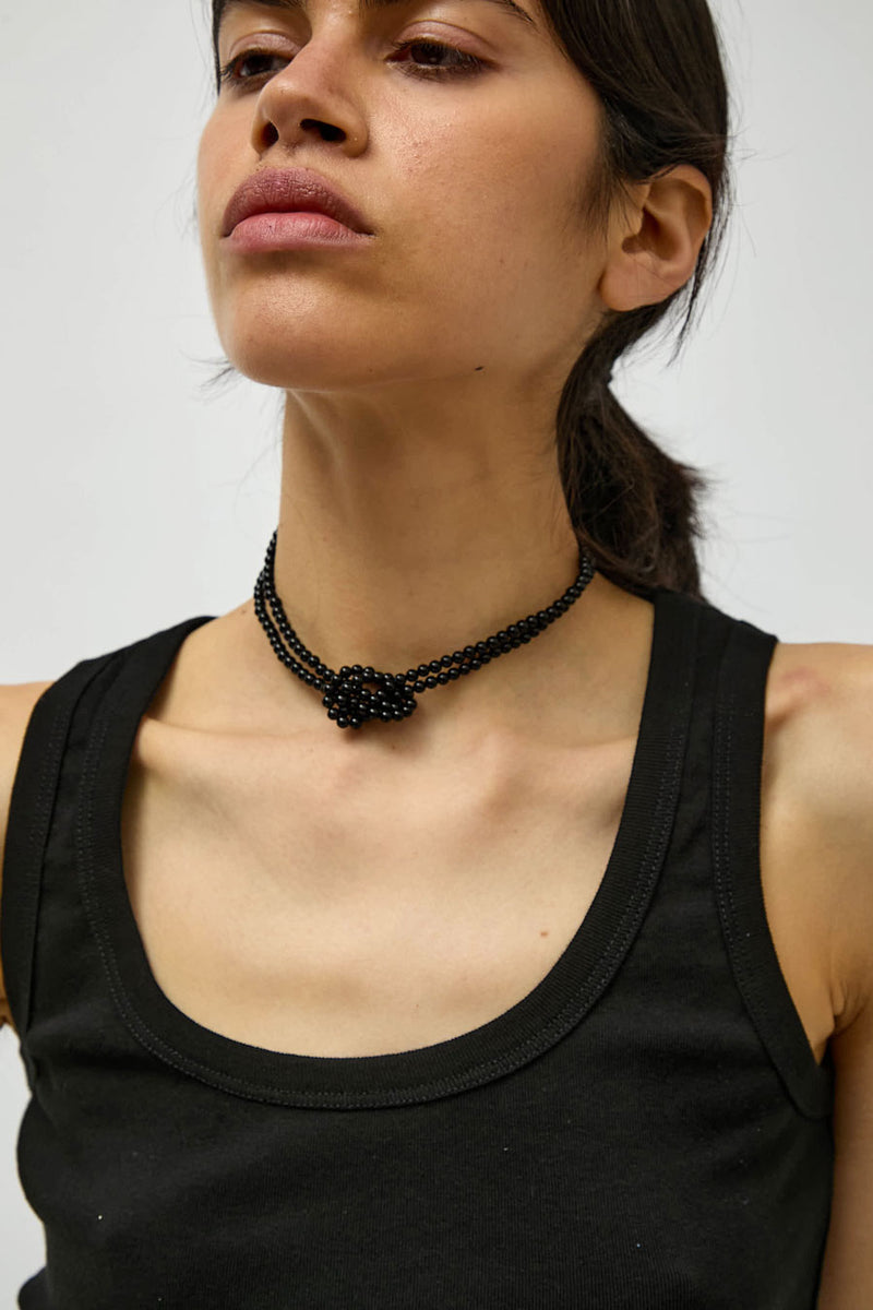 Saskia Diez Dark Season Knot Necklace in Black