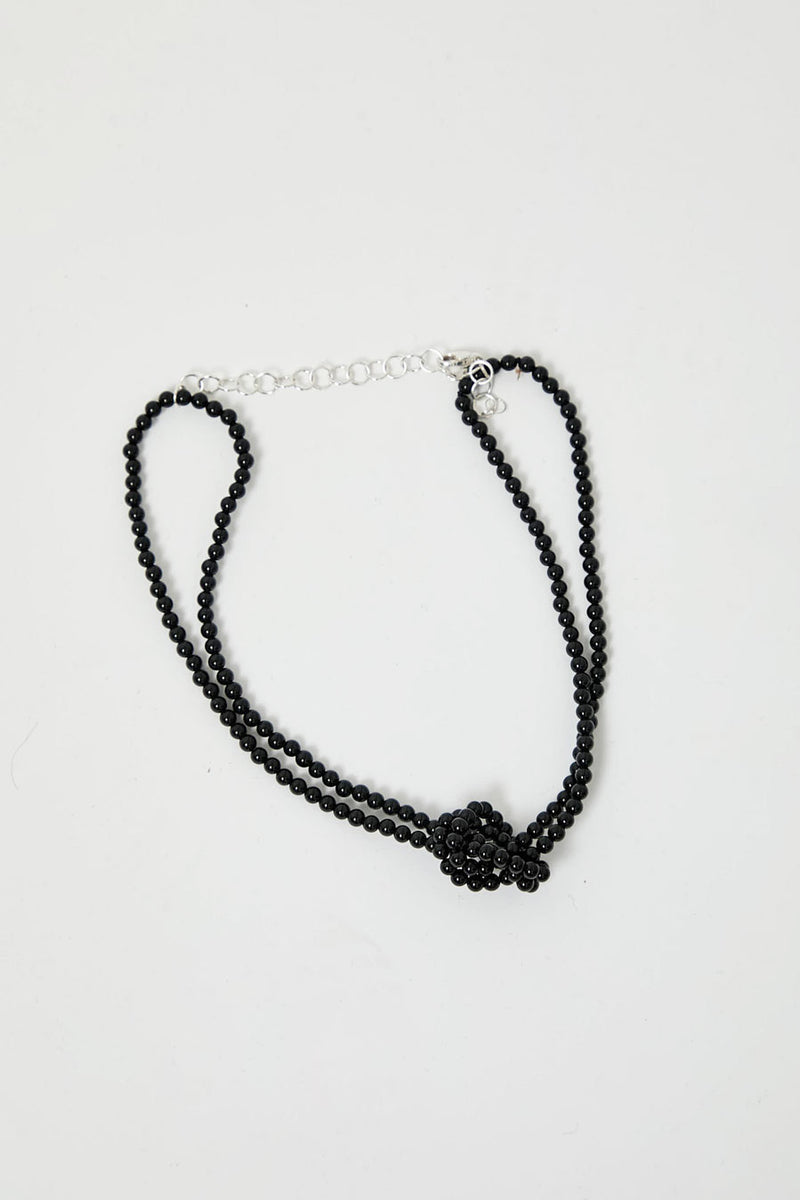 Saskia Diez Dark Season Knot Necklace in Black