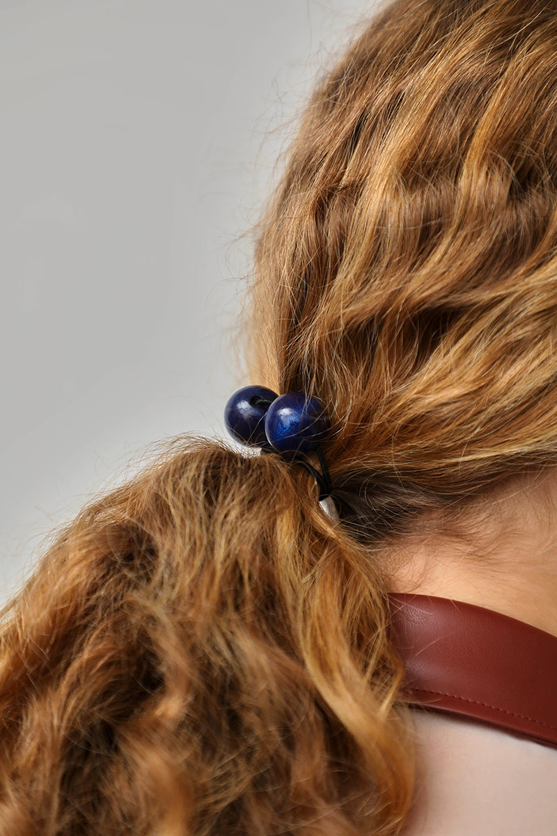 Saskia Diez Wood Hair Tie in Blue