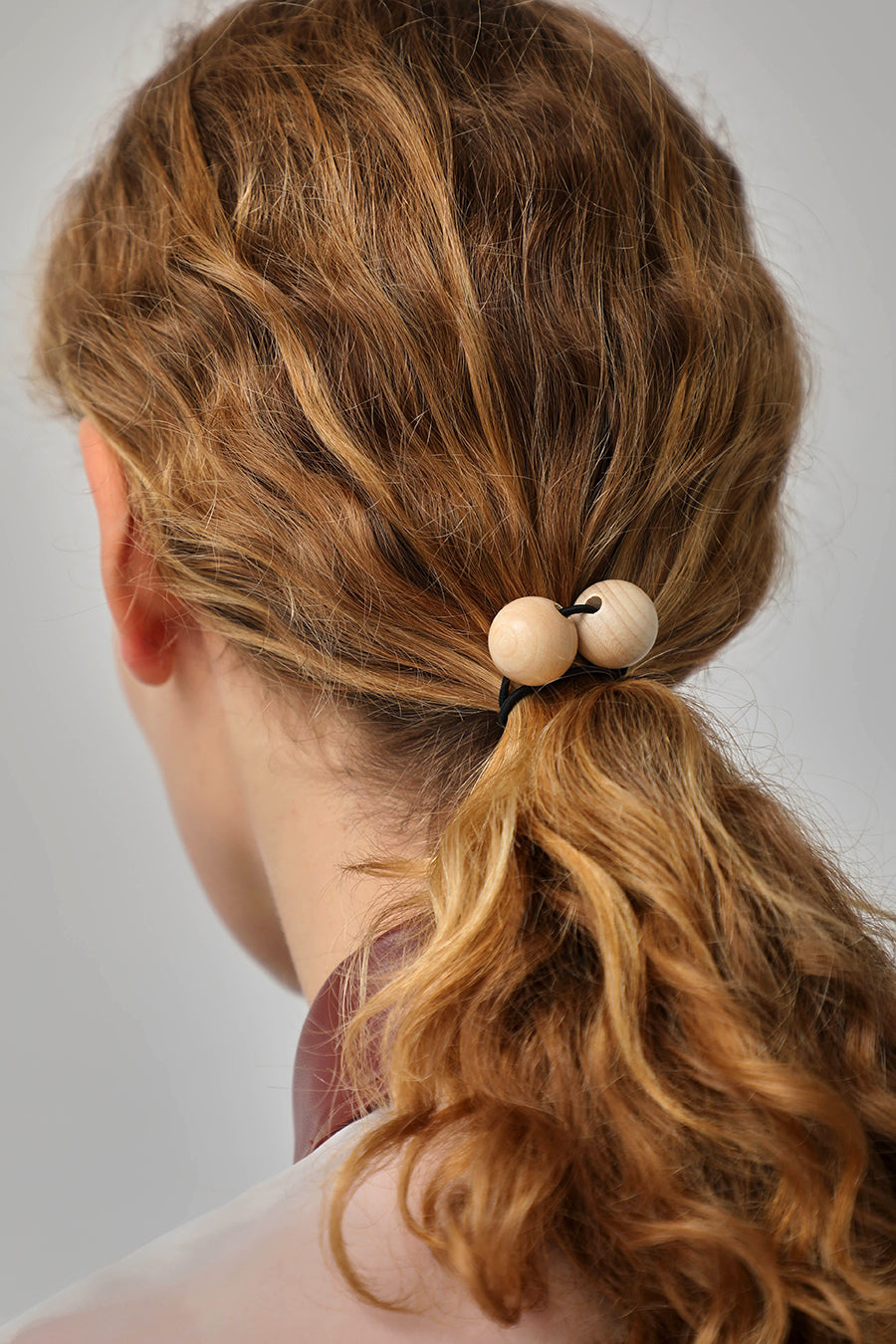 Saskia Diez Wood Hair Tie in Natural