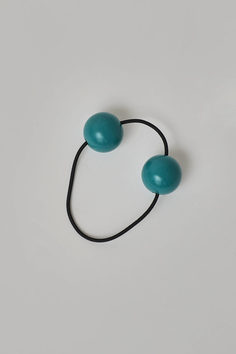 Saskia Diez Wood Hair Tie in Turquoise