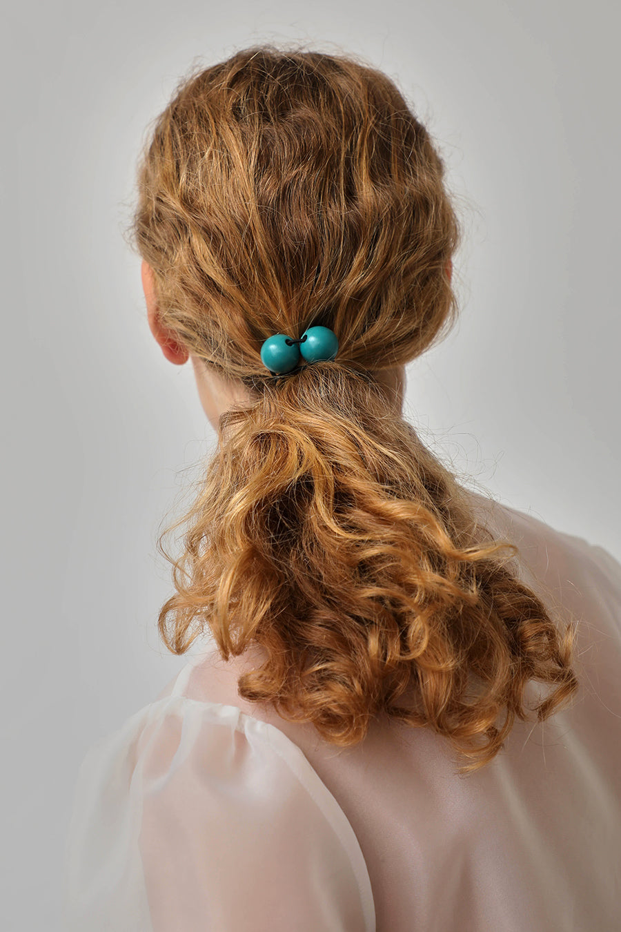Saskia Diez Wood Hair Tie in Turquoise