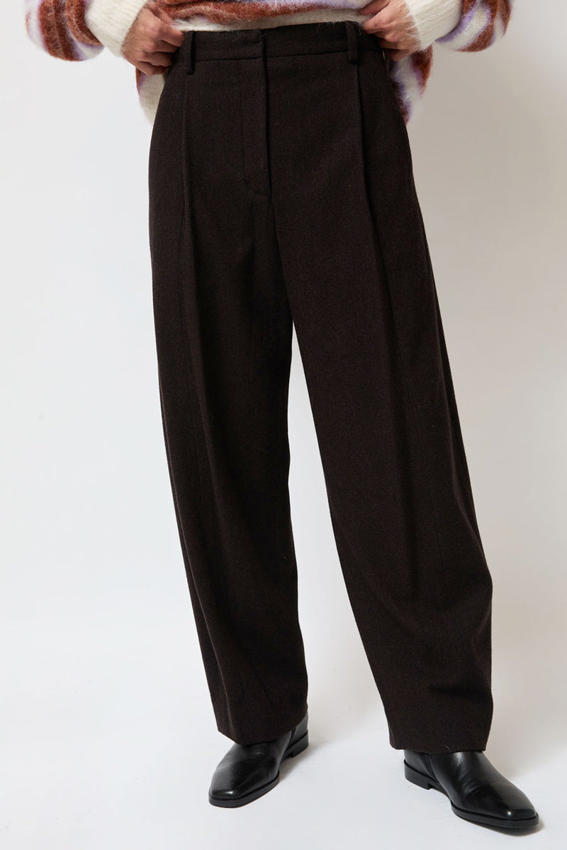 Sayaka Davis Cacao Trousers in Dark Brown