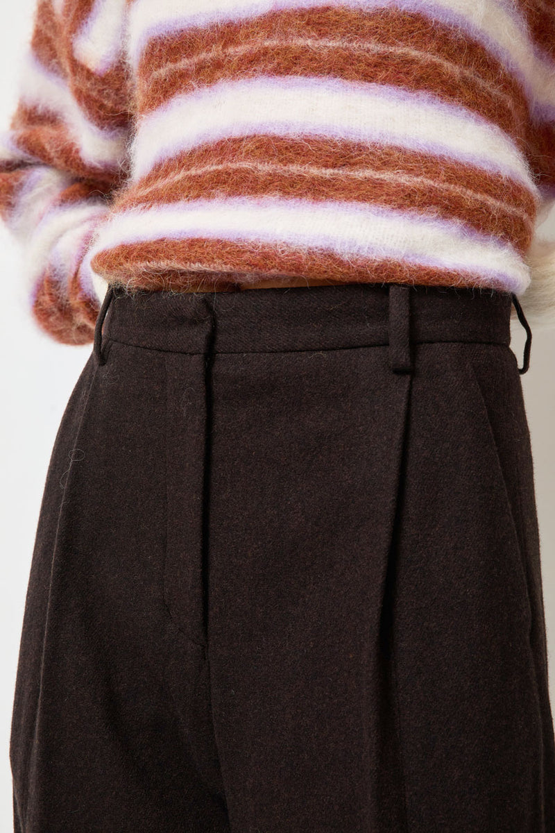 Sayaka Davis Cacao Trousers in Dark Brown