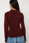 Sayaka Davis Combo Ribbed Polo in Rust and Navy