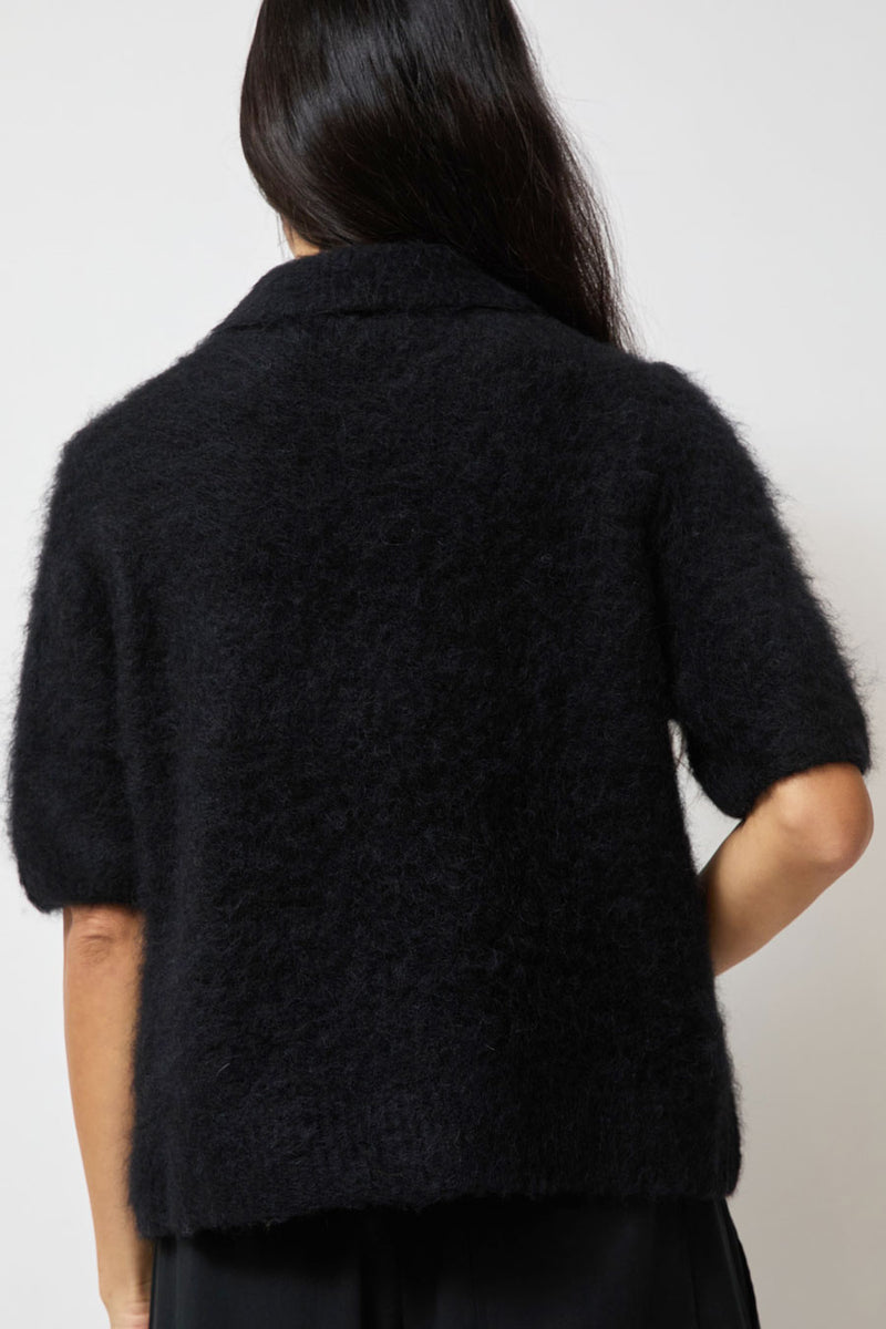 Sayaka Davis Compact Knit Polo in Black