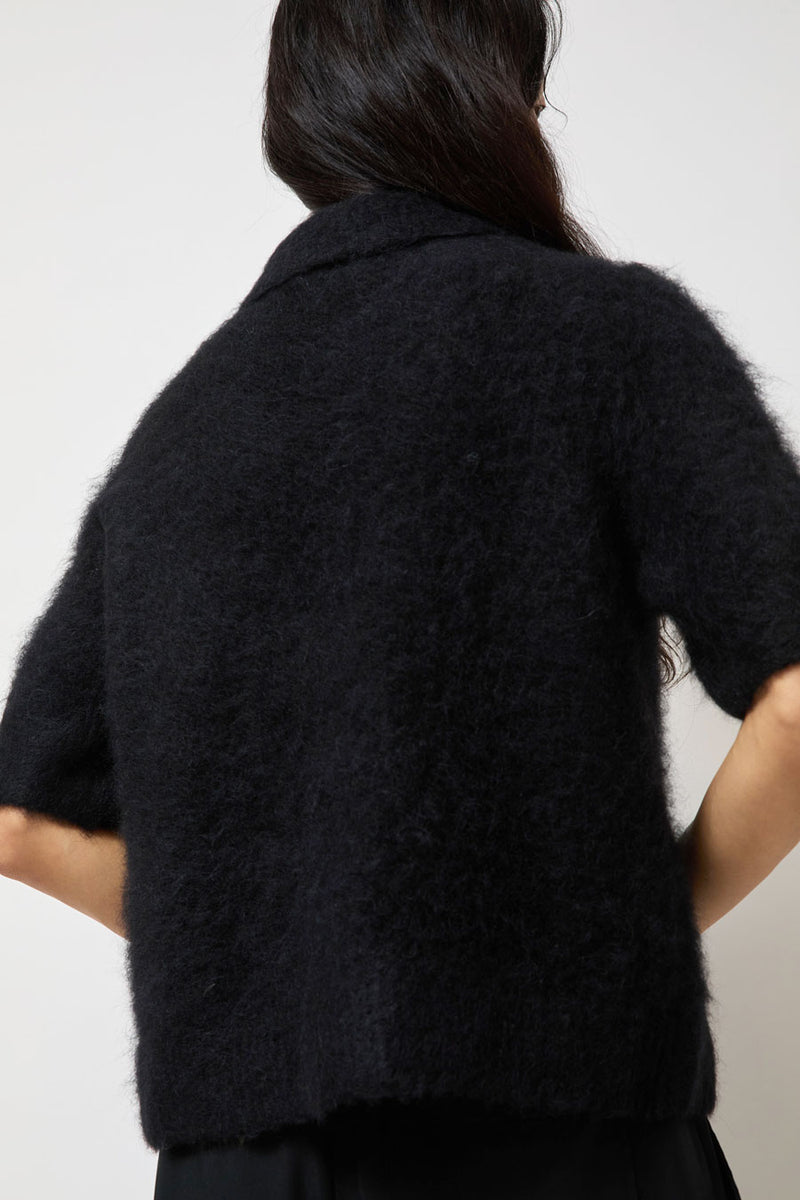 Sayaka Davis Compact Knit Polo in Black