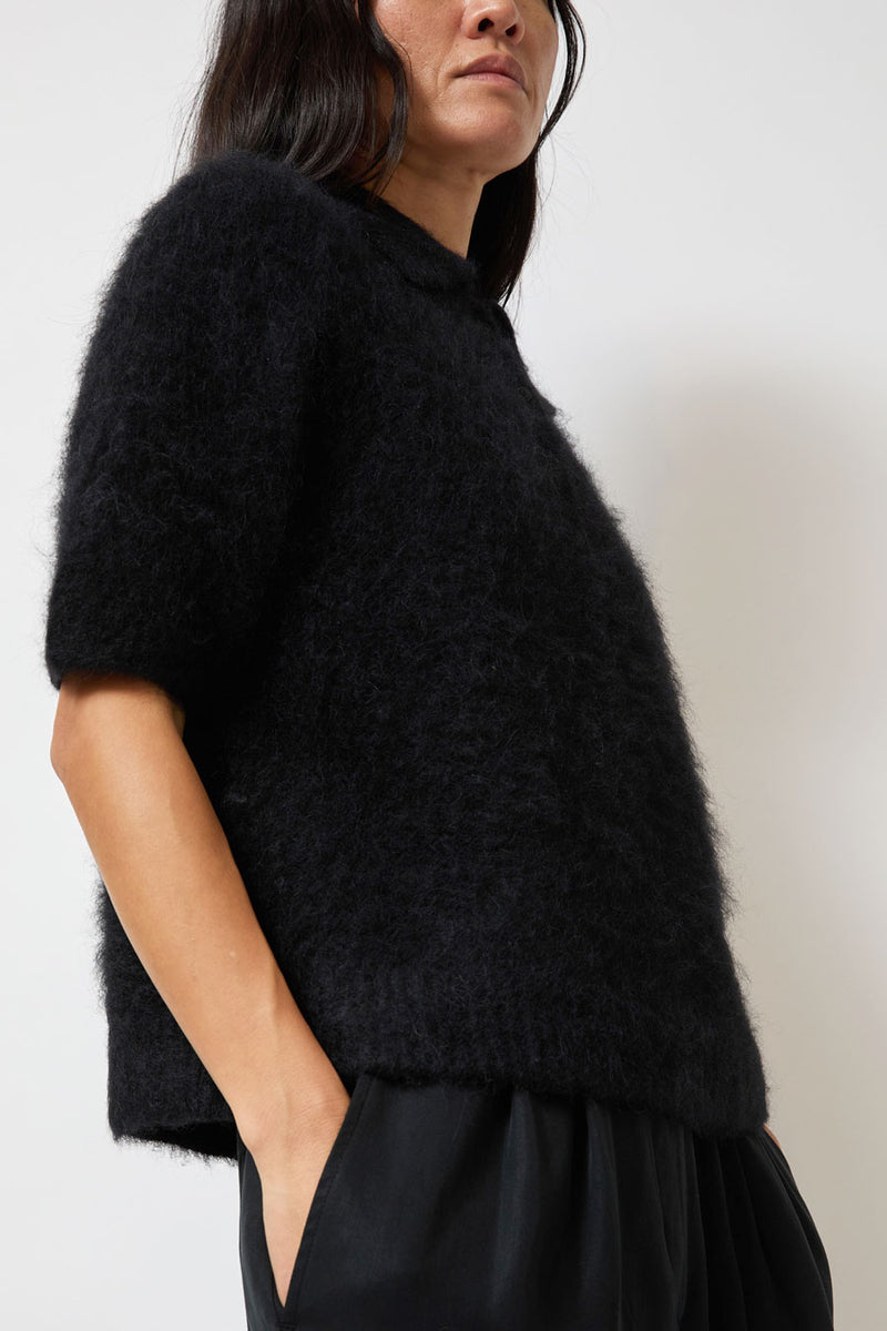 Sayaka Davis Compact Knit Polo in Black