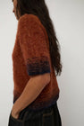 Sayaka Davis Compact Knit Polo in Brick and Navy