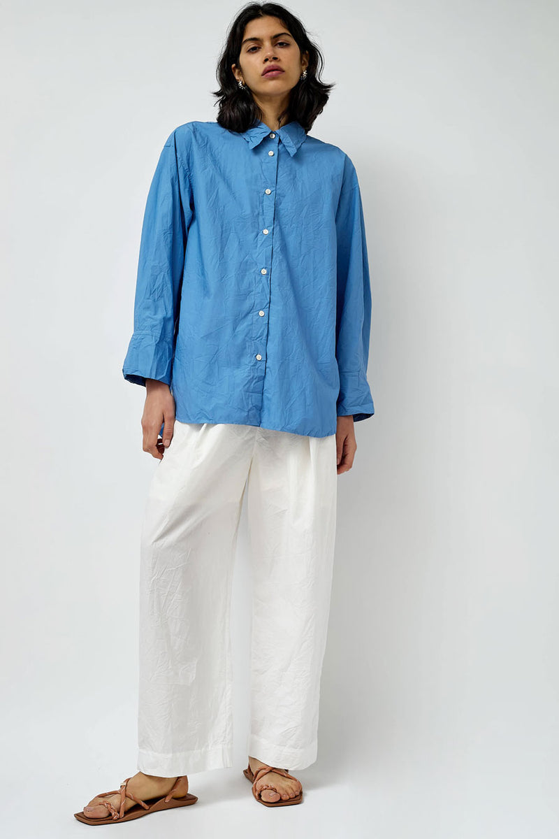 Sayaka Davis Crinkled Oversized Shirt in French Blue
