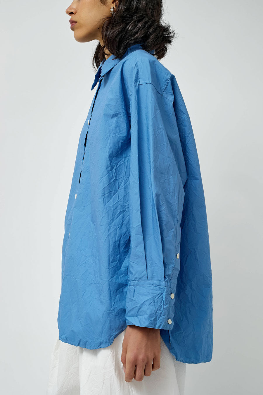Sayaka Davis Crinkled Oversized Shirt in French Blue