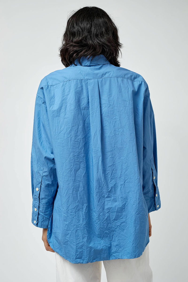 Sayaka Davis Crinkled Oversized Shirt in French Blue