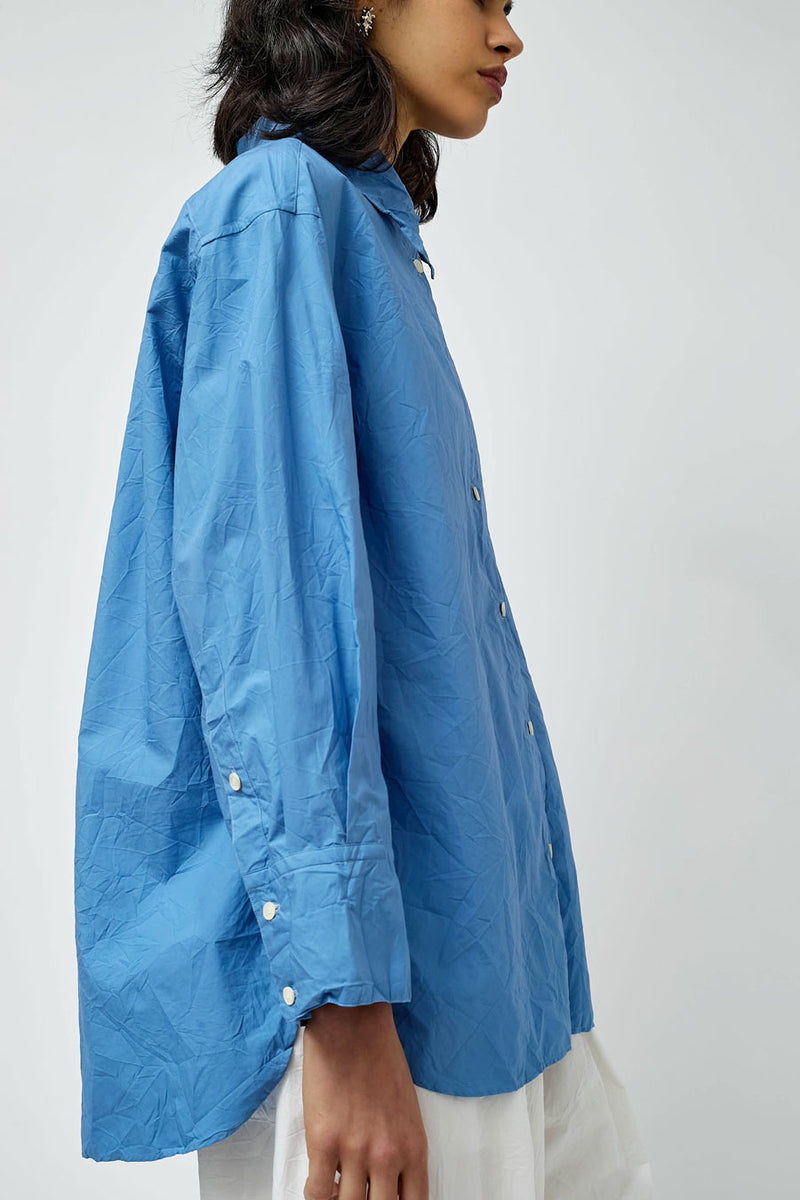 Sayaka Davis Crinkled Oversized Shirt in French Blue