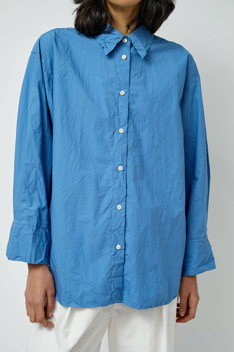 Sayaka Davis Crinkled Oversized Shirt in French Blue