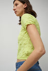 Sayaka Davis Crinkled Petite Knit Tee in Acid Lime