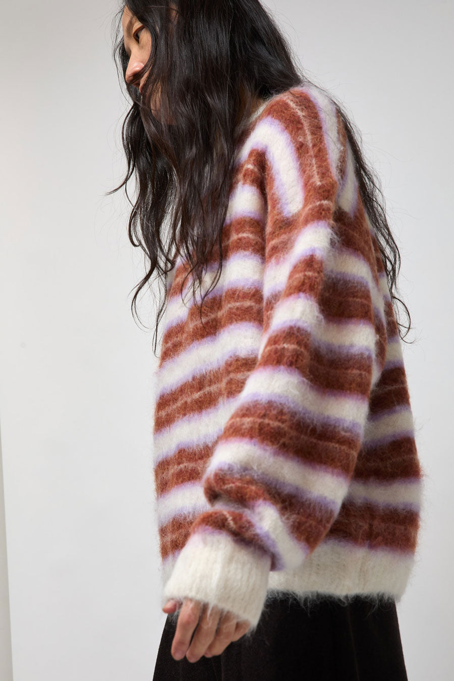 Sayaka Davis Fuzzy Striped Sweater in Stripes