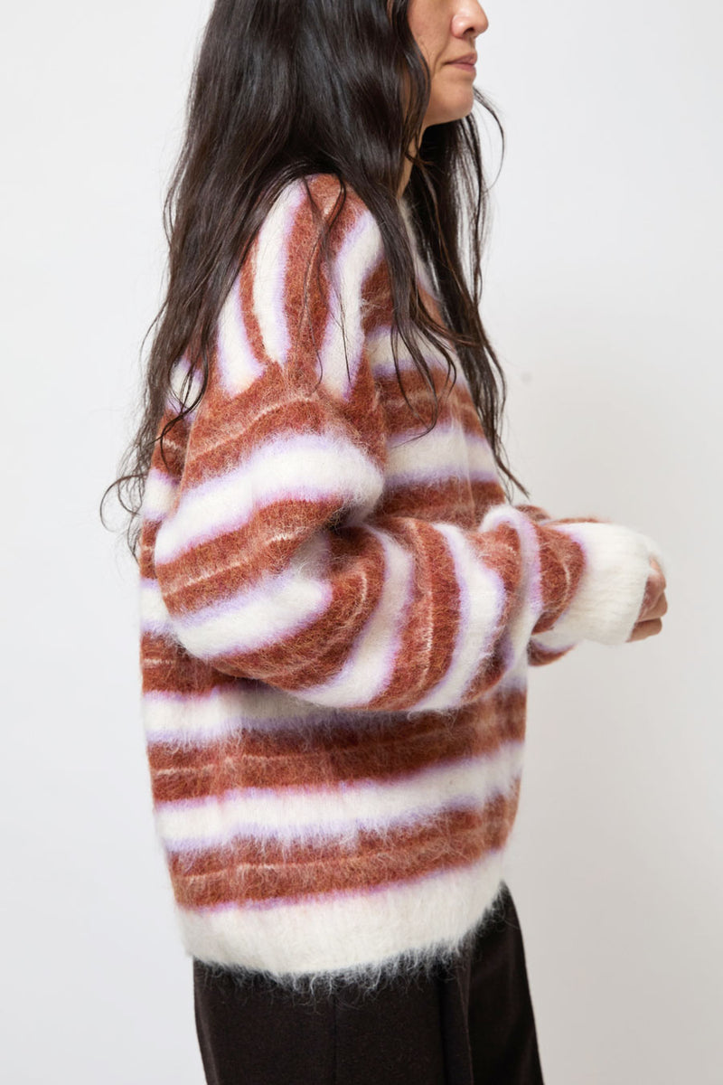 Sayaka Davis Fuzzy Striped Sweater in Stripes