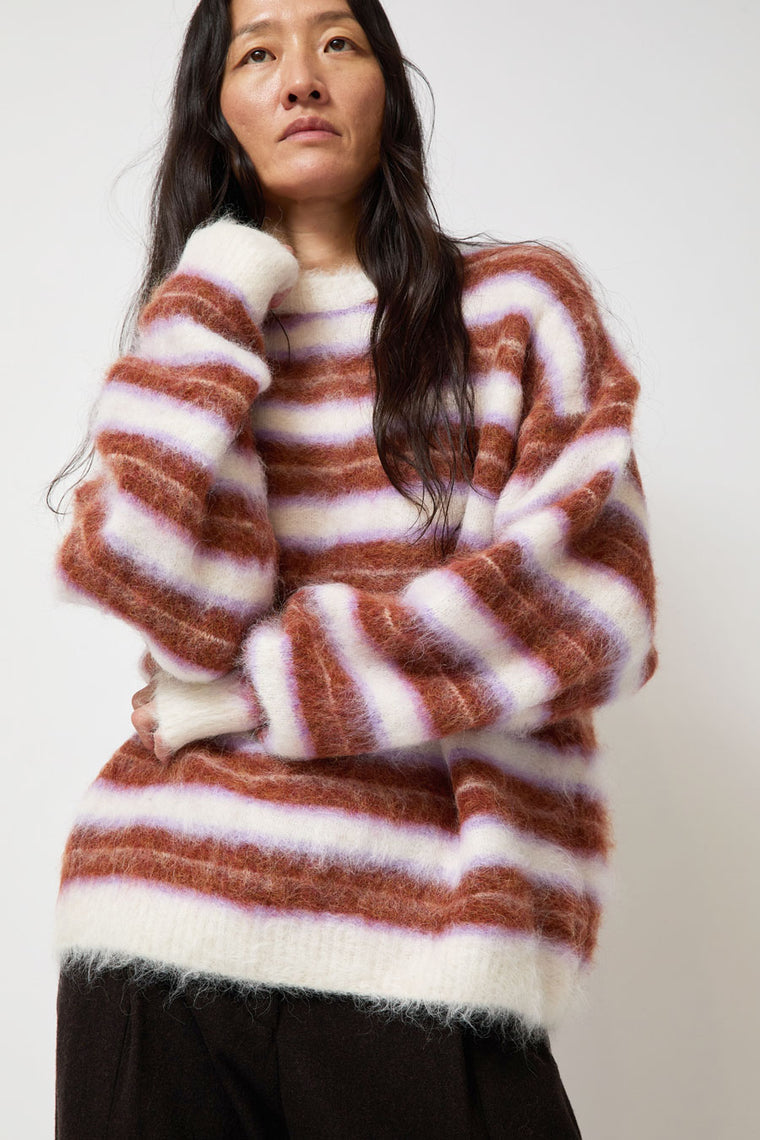Sayaka Davis Fuzzy Striped Sweater in Stripes