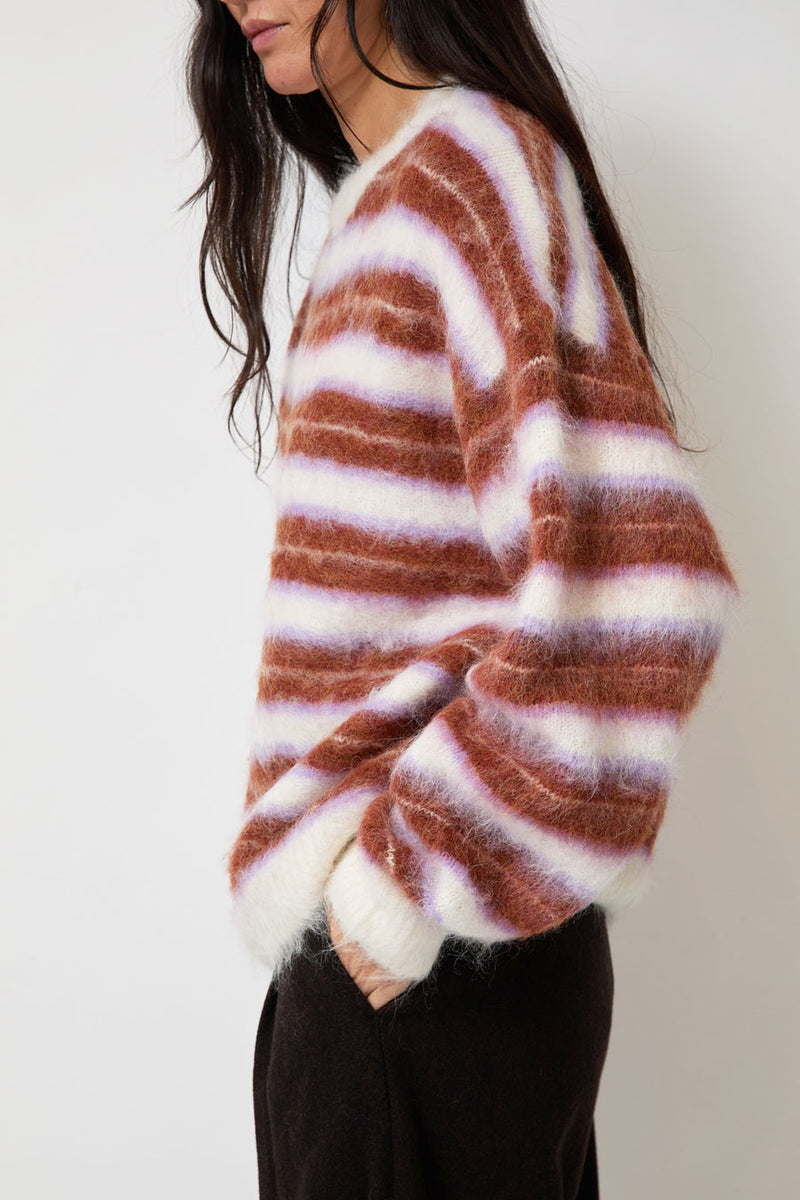 Sayaka Davis Fuzzy Striped Sweater in Stripes