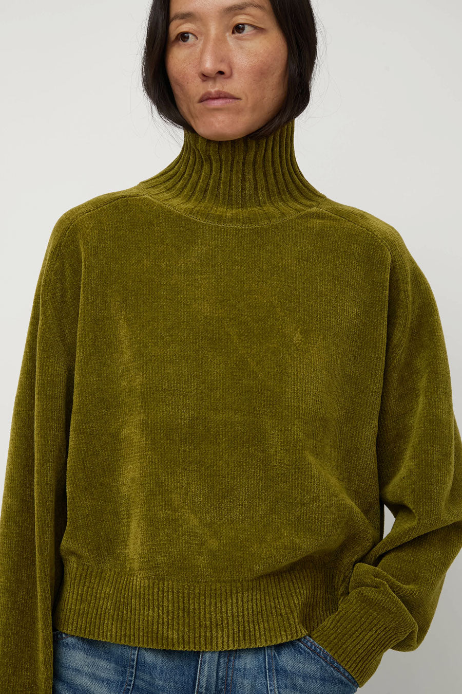 Sayaka Davis Highneck Sweater in Pickle