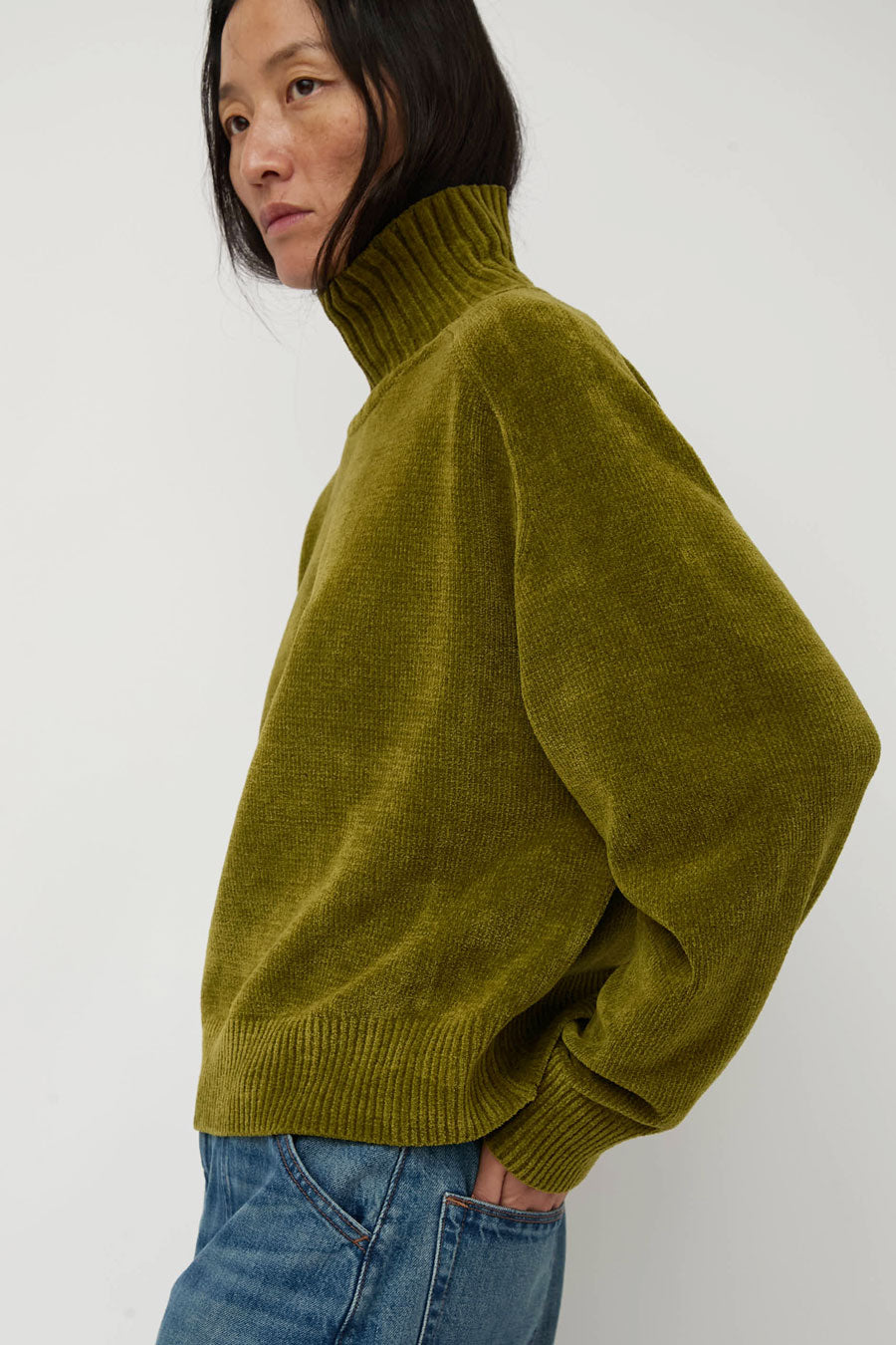 Sayaka Davis Highneck Sweater in Pickle