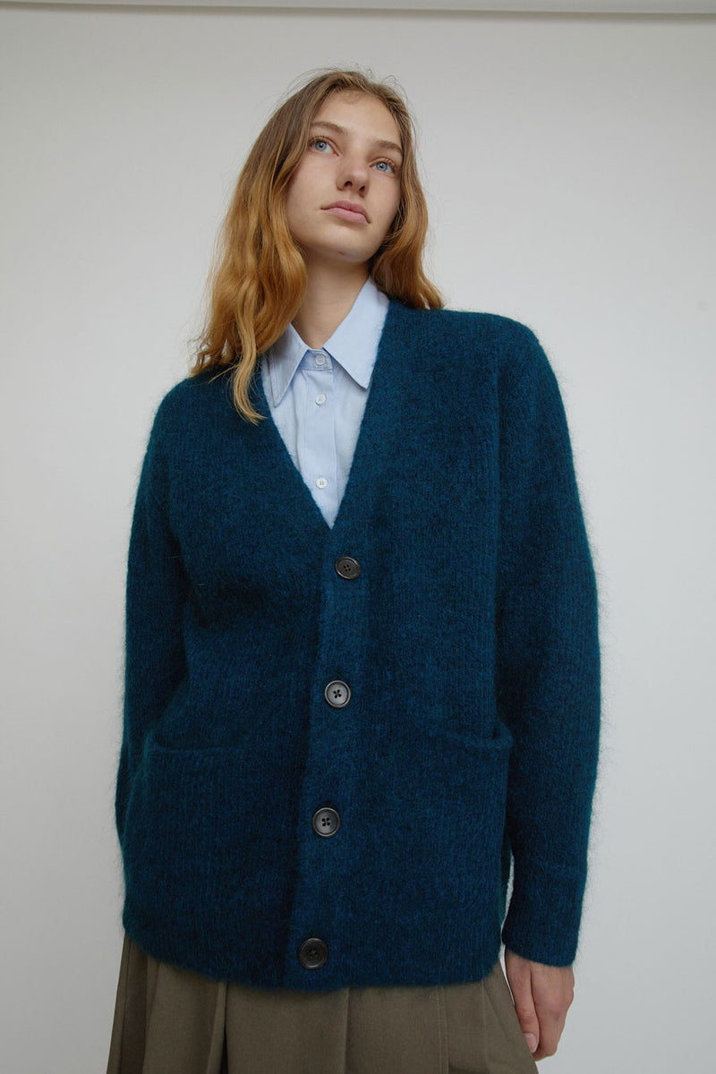 Sayaka Davis Mohair Cardigan in Midnight Blue – No.6 Store