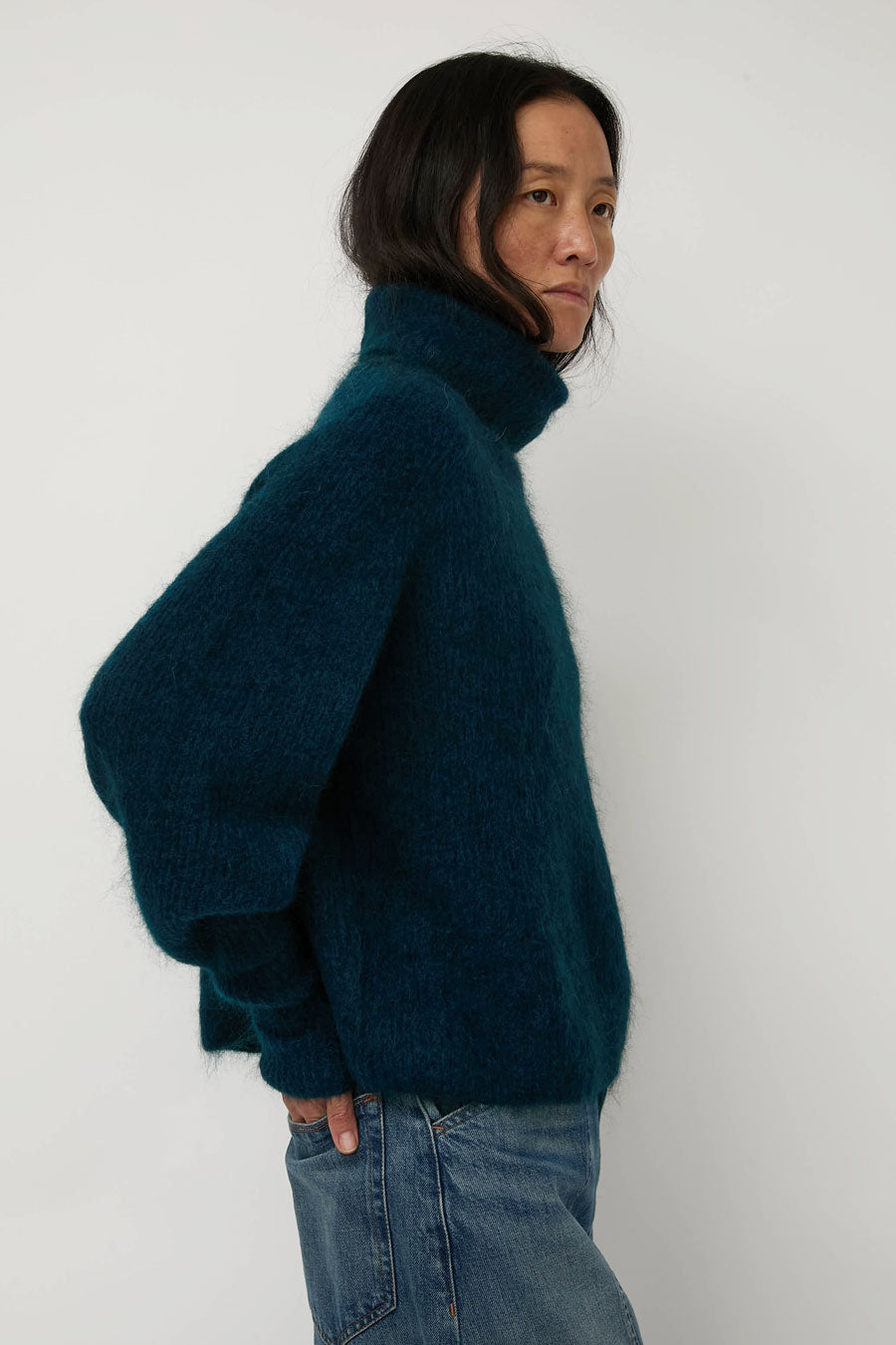 Sayaka Davis Mohair Highneck in Midnight Blue