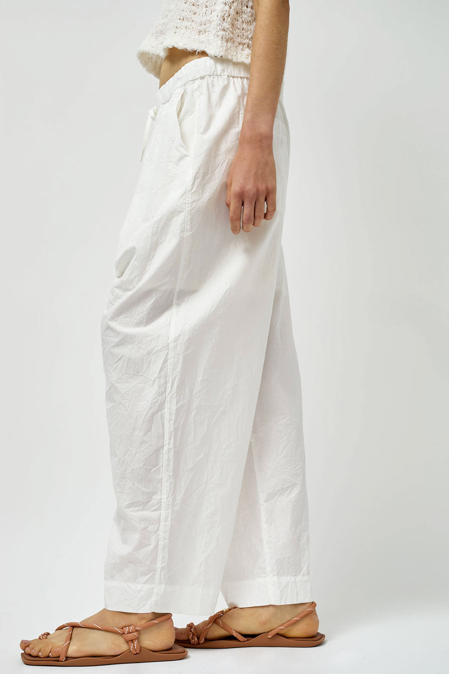 Sayaka Davis Tucked Pull-on Pants in White