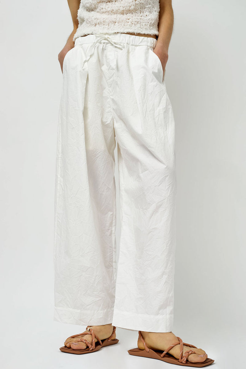 Sayaka Davis Tucked Pull-on Pants in White