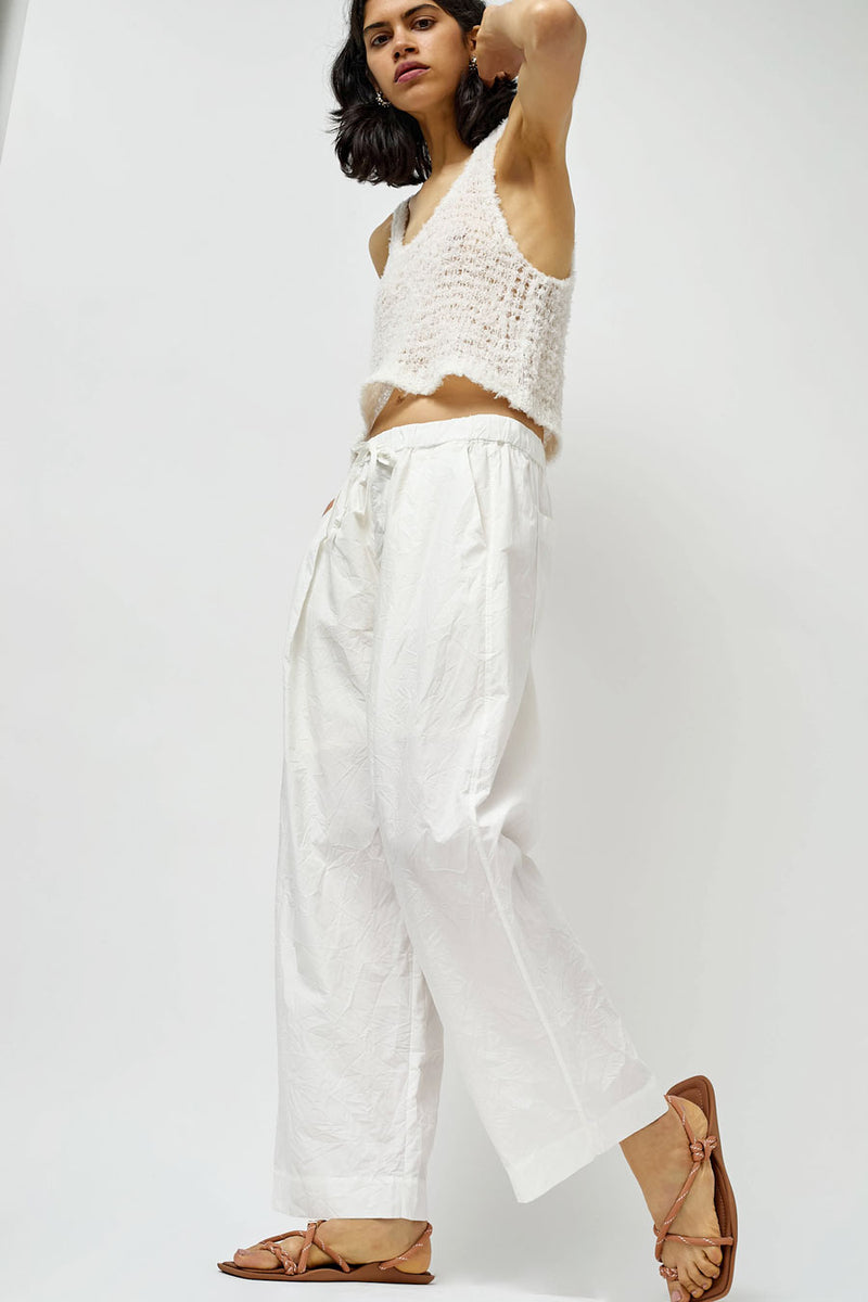 Sayaka Davis Tucked Pull-on Pants in White