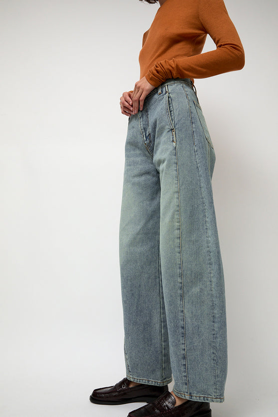 Sayaka Davis Barrel Denim Pants in Light Blue