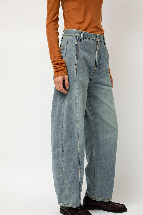 Sayaka Davis Barrel Denim Pants in Light Blue