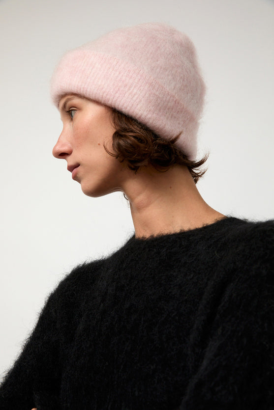 Sayaka Davis Brushed Mohair Beanie in Blush