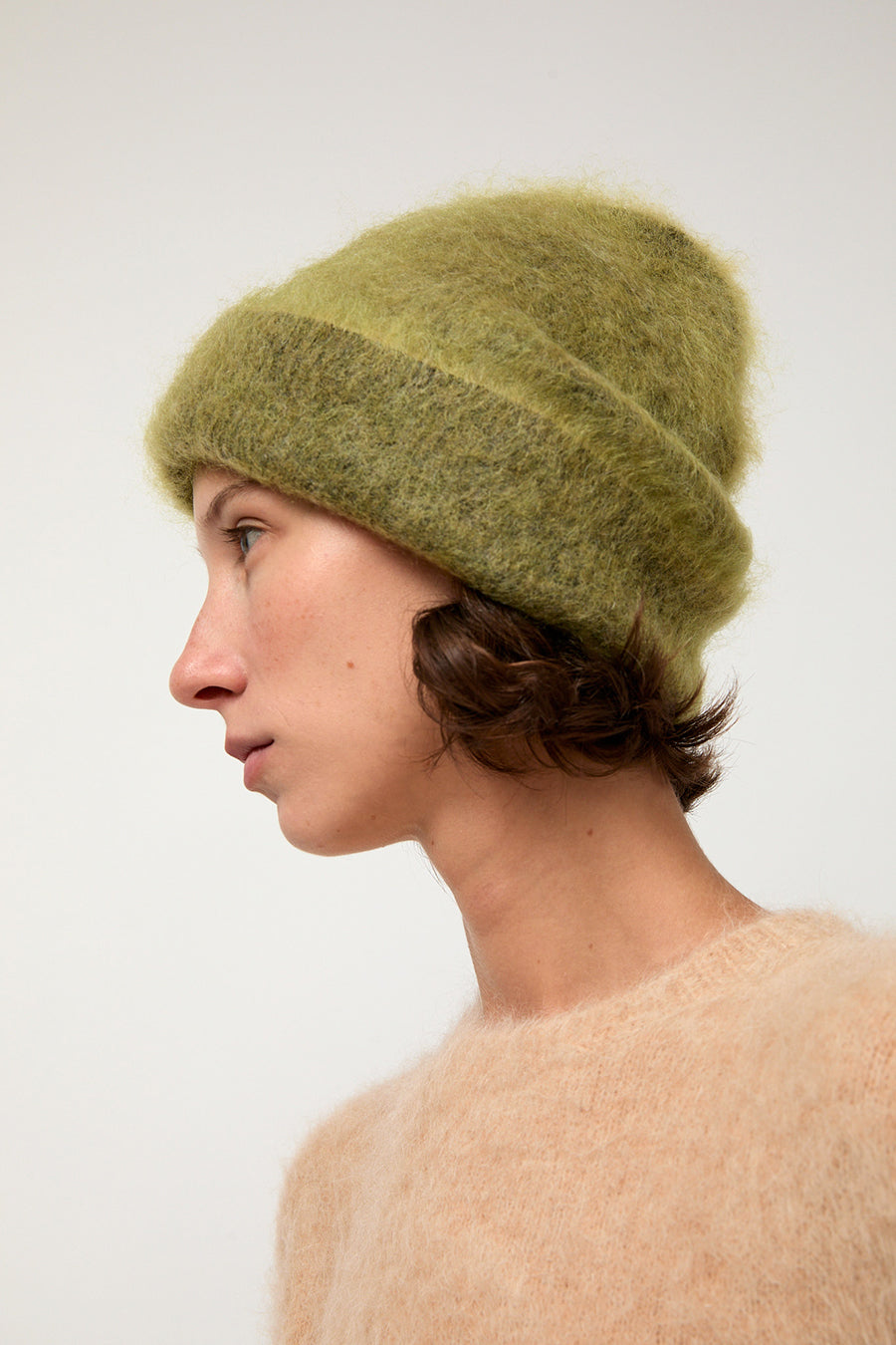 Sayaka Davis Brushed Mohair Beanie in Matcha